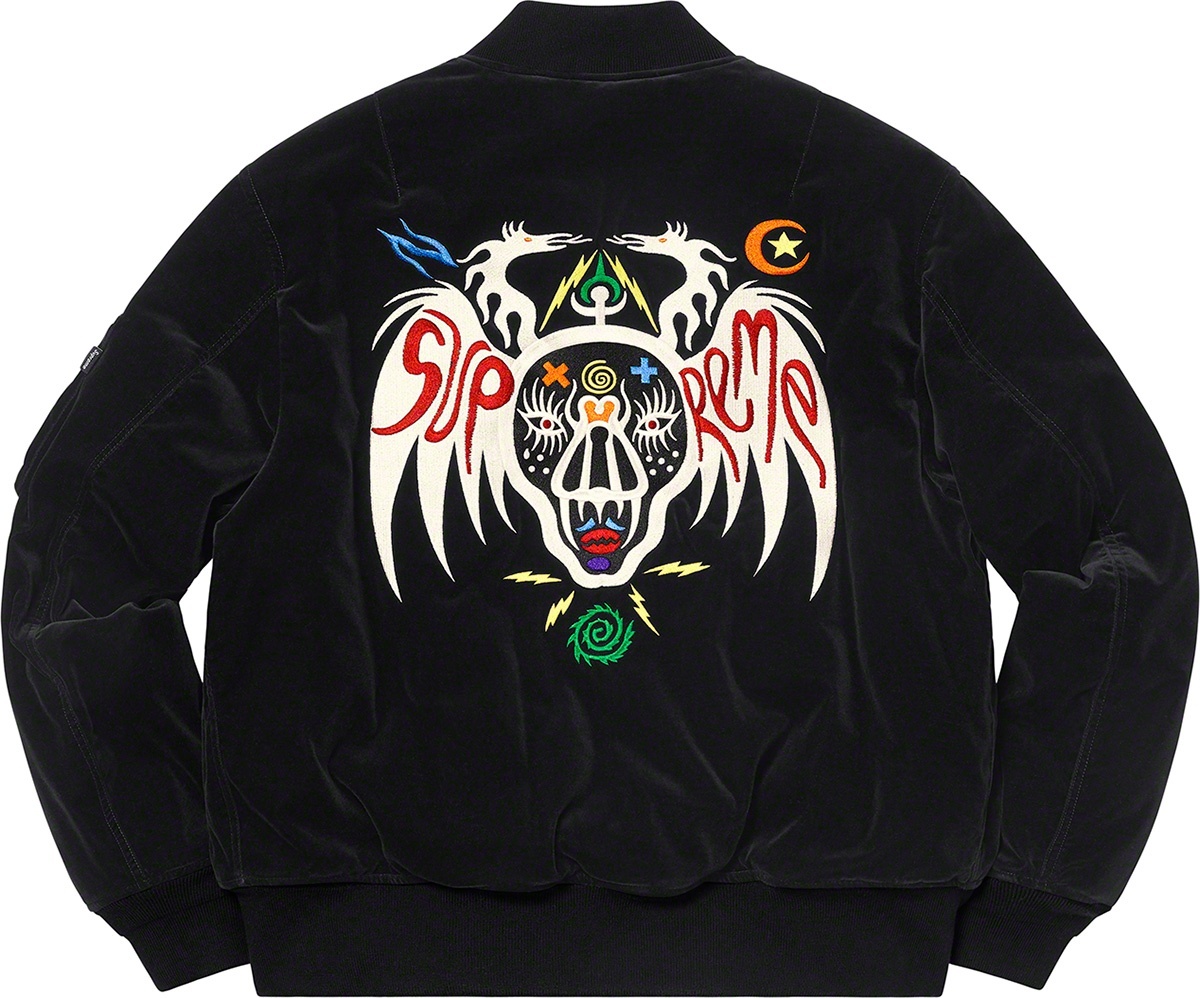 Clayton Patterson/Supreme Skulls Embroidered Velvet MA-1 view 19